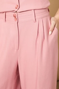 Pantalon Tailleur Large en Lin