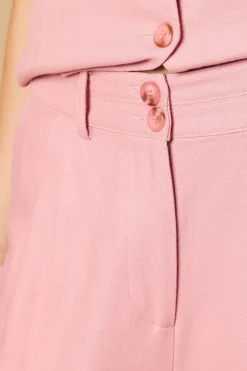 Pantalon Tailleur Large en Lin