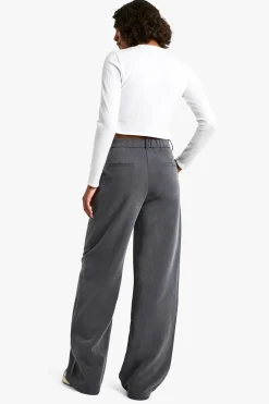 Pantalon Tailleur Large Et Long À Jambes Évasées