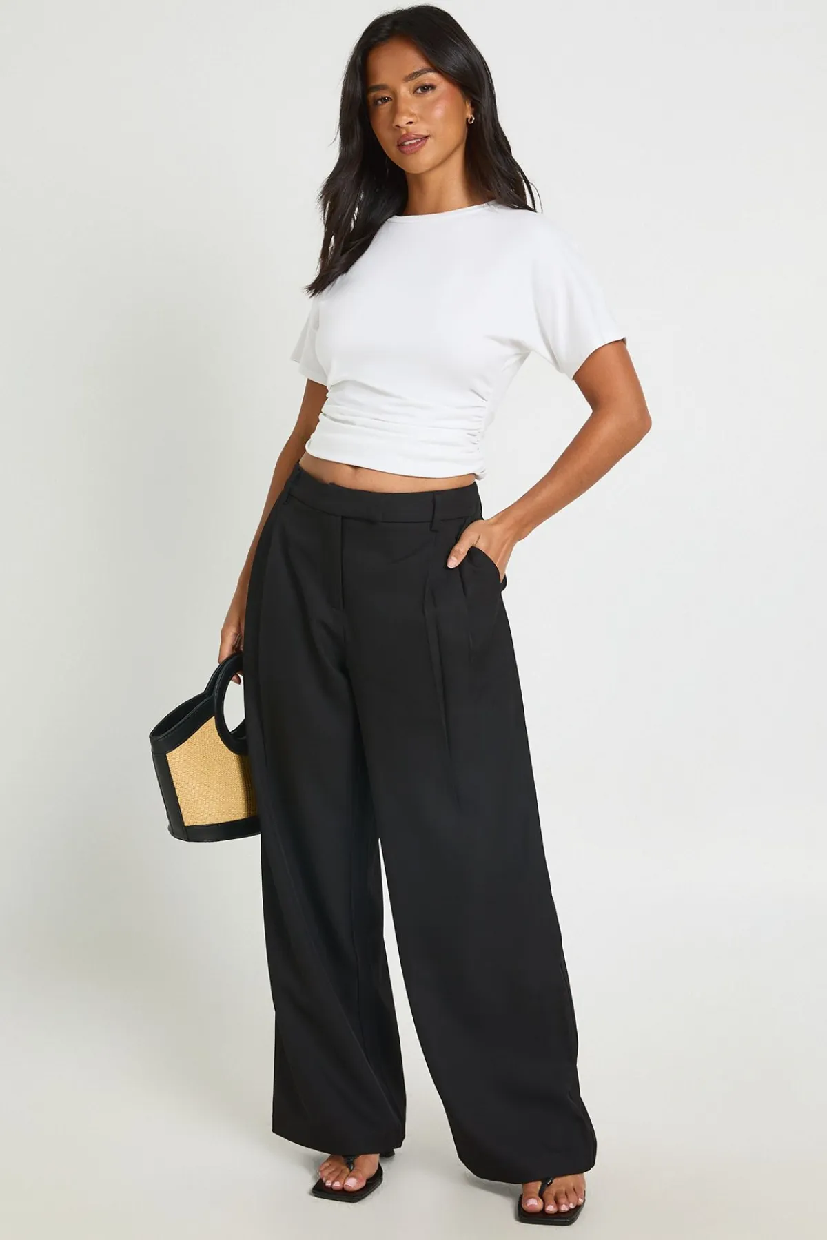 boohoo Pantalon Tailleur Large Petite Basics<Femme Pantalons