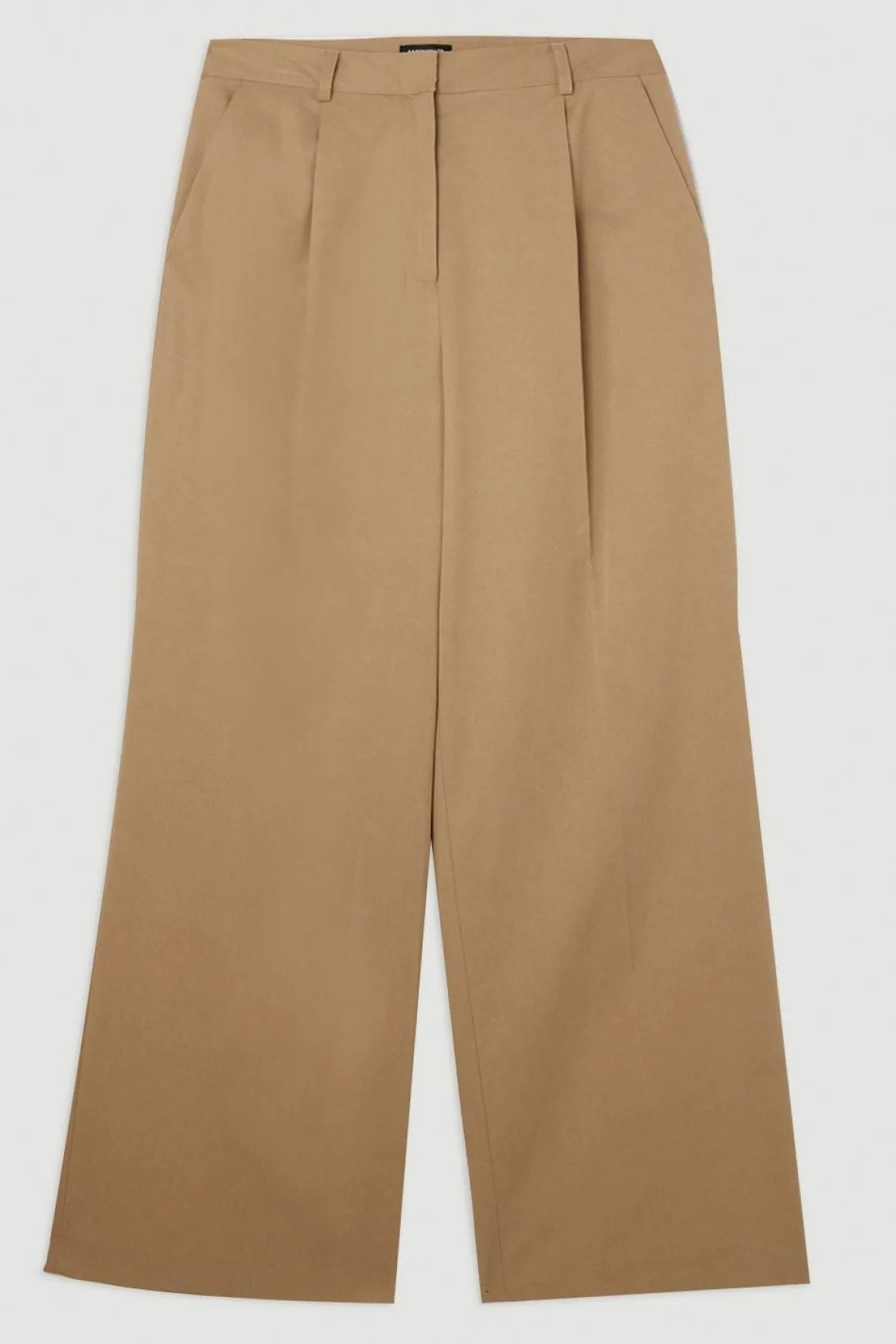 Pantalon Tailleur Large Plissé en Tencel Coton