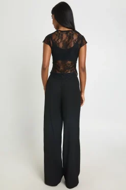 Pantalon Tailleur Large À Taille Dissimulée