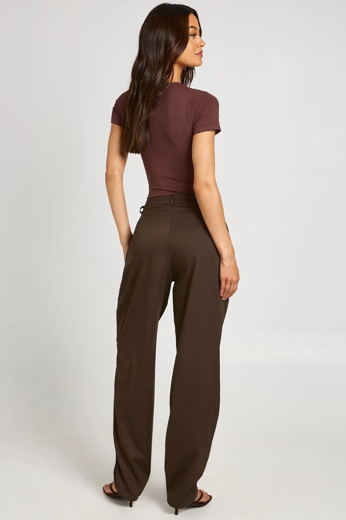 boohoo Pantalon Tailleur Large À Taille Haute Plissée<Femme Pantalons