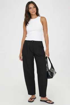 boohoo Pantalon Tailleur Petite À Jambes Larges Avec Taille Plissée<Femme Pantalons