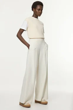 KarenMillen Pantalon Tailleur Petite à Jambes Larges en Stretch Compact Essentiel<Femme Pantalons