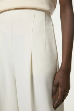 KarenMillen Pantalon Tailleur Petite à Jambes Larges en Stretch Compact Essentiel<Femme Pantalons