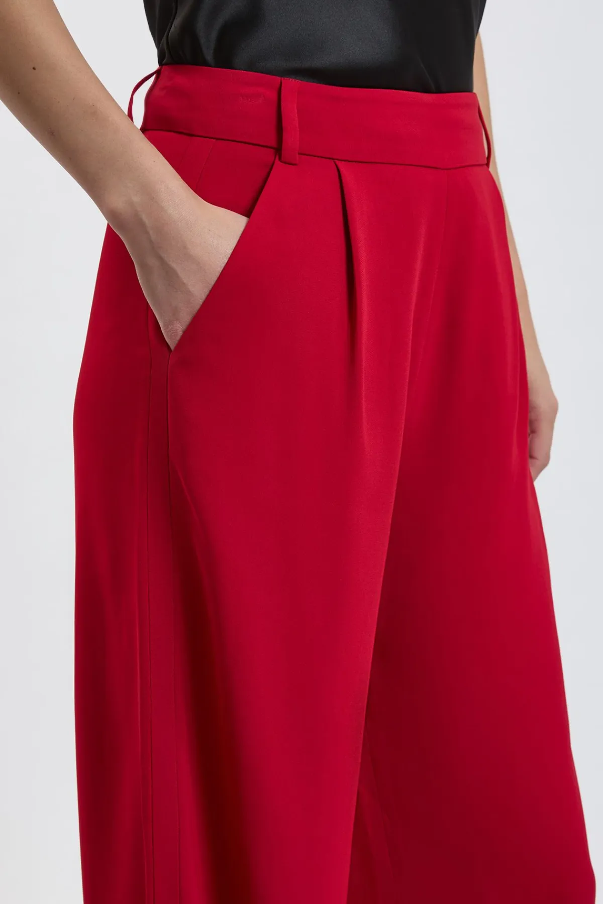 KarenMillen Pantalon Tailleur Petite Taille Jambe Large En Viscose Stretch Compacte<Femme Pantalons
