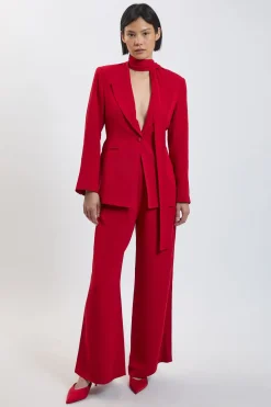 KarenMillen Pantalon Tailleur Petite Taille Jambe Large En Viscose Stretch Compacte<Femme Pantalons