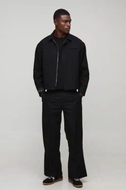 boohooMAN Pantalon tailleur à pinces plissées évasé<Homme Ensembles