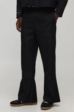boohooMAN Pantalon tailleur à pinces plissées évasé<Homme Ensembles