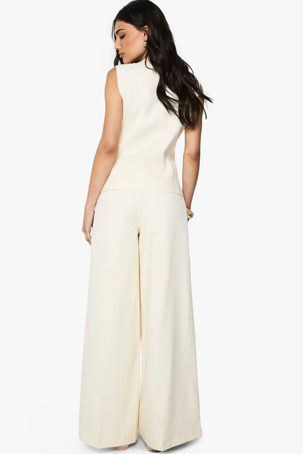 Pantalon Tailleur Plissé À Jambe Extra Large