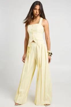 Pantalon Tailleur Plissé À Jambe Extra Large