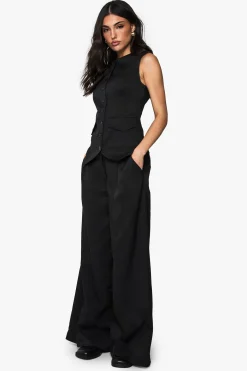 Pantalon Tailleur Plissé À Jambe Ultra Large