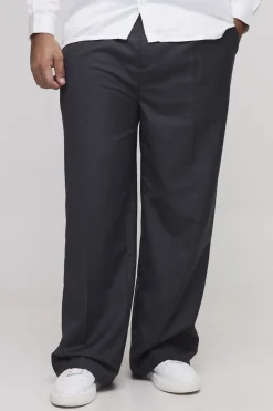 Pantalon tailleur à plis sur le devant, jambes larges