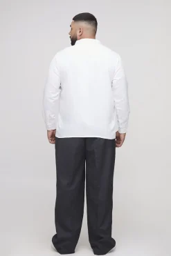 Pantalon tailleur à plis sur le devant, jambes larges