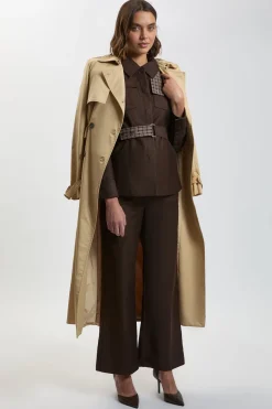 Pantalon Tailleur À Poches En Sergé Stretch