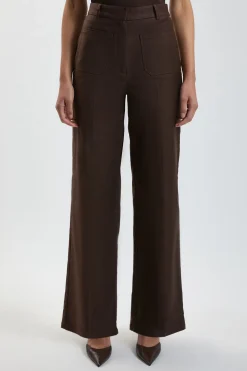 Pantalon Tailleur À Poches En Sergé Stretch