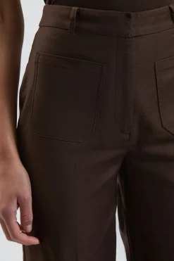 Pantalon Tailleur À Poches En Sergé Stretch