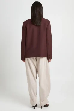 Pantalon Tailleur À Revers Rayés Ton Sur Ton