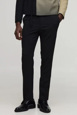 Pantalon Tailleur à Ruban Contrasté, Coupe Ajustée