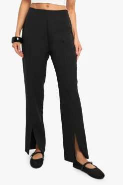 Pantalon Tailleur Slim Fit à Détail Fendu sur le Devant