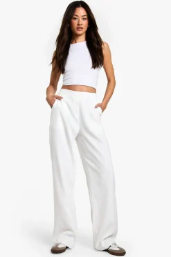 Pantalon Tailleur Taille Haute À Ceinture Ésynthétiquerée Pour Grandes Tailles