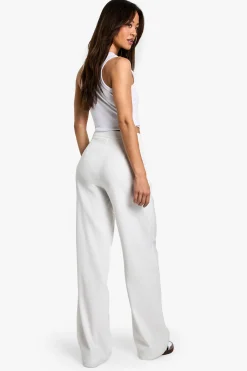 Pantalon Tailleur Taille Haute À Ceinture Ésynthétiquerée Pour Grandes Tailles