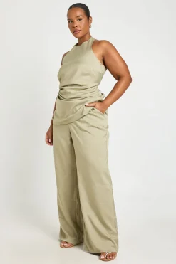 Pantalon Tailleur Taille Mi-haute Chiné Grande Taille