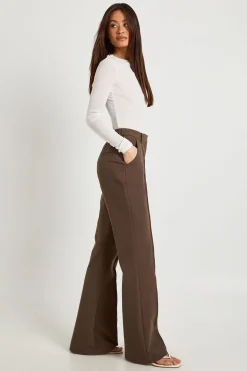 Pantalon Tailleur Évasé Jambe Longue Essentiel