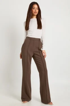 Pantalon Tailleur Évasé Jambe Longue Essentiel