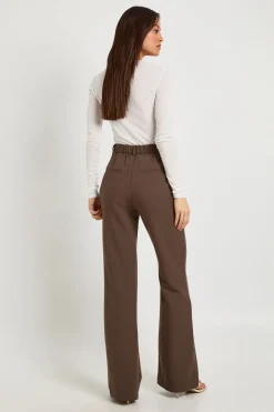 Pantalon Tailleur Évasé Jambe Longue Essentiel