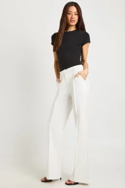 boohoo Pantalon Tailleur Évasé Jambes Longues Essentiel<Femme Pantalons
