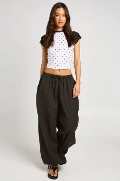 boohoo Pantalon Tall Aspect Lin À Chevilles Nouées<Femme Pantalons