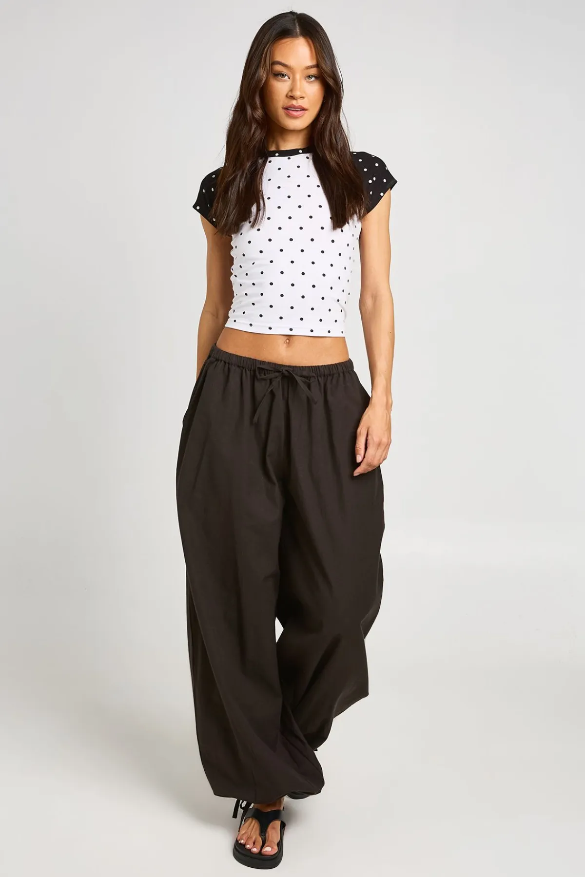 boohoo Pantalon Tall Aspect Lin À Chevilles Nouées<Femme Pantalons