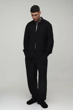 boohooMAN Pantalon Tall En Mélange De Lin Coupe Ballon Avec Ceinture Bicolore<Homme Pantalons Tall|Tout Afficher