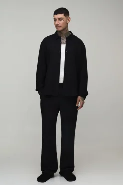 boohooMAN Pantalon Tall En Mélange De Lin Coupe Décontractée Taille Mi-haute Mi-basse<Homme Pantalons Tall|Tout Afficher