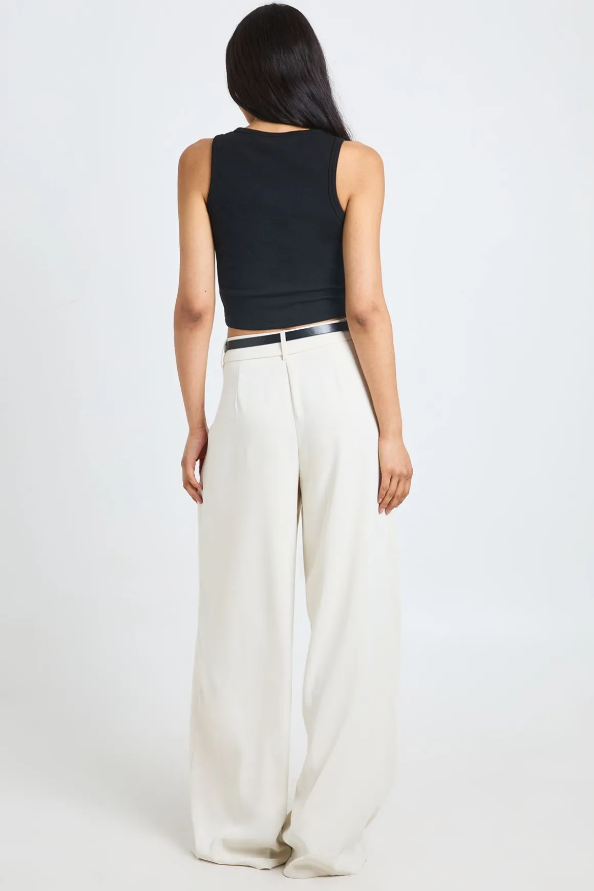 Pantalon Tall Fluide À Jambes Larges Avec Ceinture