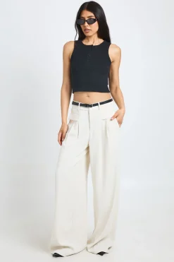 Pantalon Tall Fluide À Jambes Larges Avec Ceinture