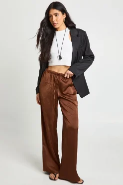 Pantalon Tall à Taille Élastique et Jambes Larges