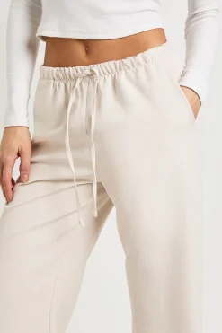 boohoo Pantalon Tall Tissé à Taille Élastique et Jambes Droites<Femme Pantalons
