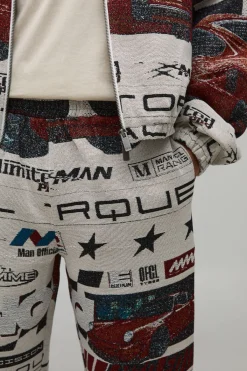 boohooMAN Pantalon Tapisserie Moto Coupe Décontractée<Homme Ensembles
