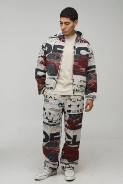 boohooMAN Pantalon Tapisserie Moto Coupe Décontractée<Homme Ensembles