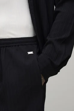 boohooMAN Pantalon Texturé À Plis Irréguliers Coupe Ample Décontractée Tall<Homme Pantalons Tall|Tout Afficher