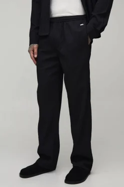 boohooMAN Pantalon Texturé À Plis Irréguliers Coupe Ample Décontractée Tall<Homme Pantalons Tall|Tout Afficher