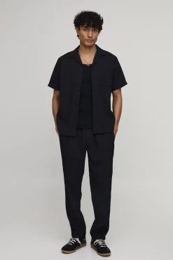 boohooMAN Pantalon Texturé À Plis Irréguliers Coupe Fuselée<Homme Tout Afficher|Pantalons Grande Taille