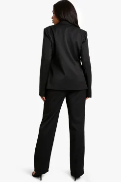 boohoo Pantalon tissé ajusté coupe slim, jambe droite<Femme Pantalons|Tailleurs