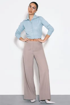 Pantalon tissé ajusté slim à jambe droite