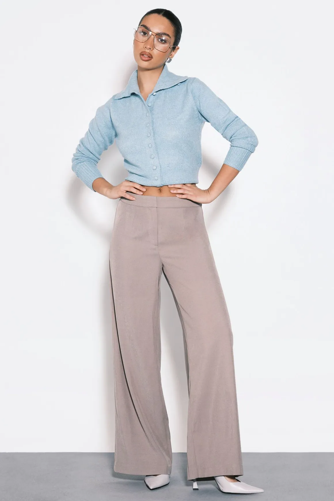 Pantalon tissé ajusté slim à jambe droite