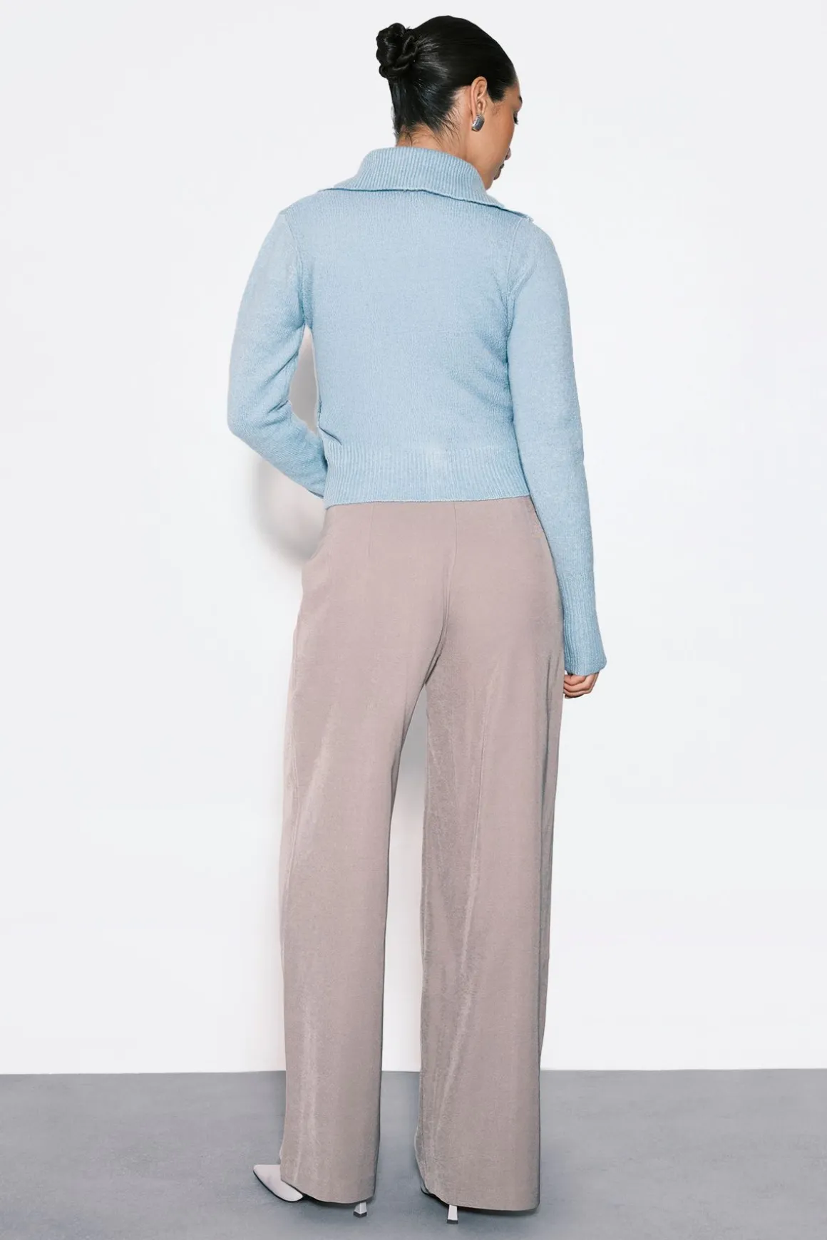 Pantalon tissé ajusté slim à jambe droite