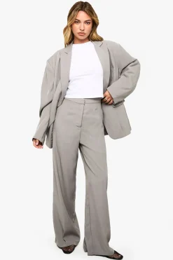 Pantalon tissé ajusté slim à jambe droite